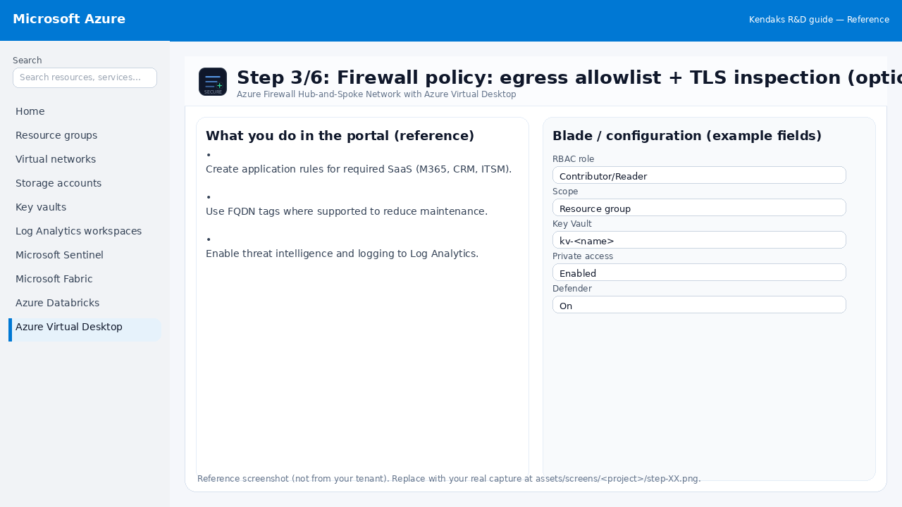 Azure Firewall Hub-and-Spoke Network with Azure Virtual Desktop step 3