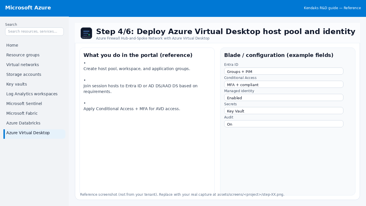 Azure Firewall Hub-and-Spoke Network with Azure Virtual Desktop step 4