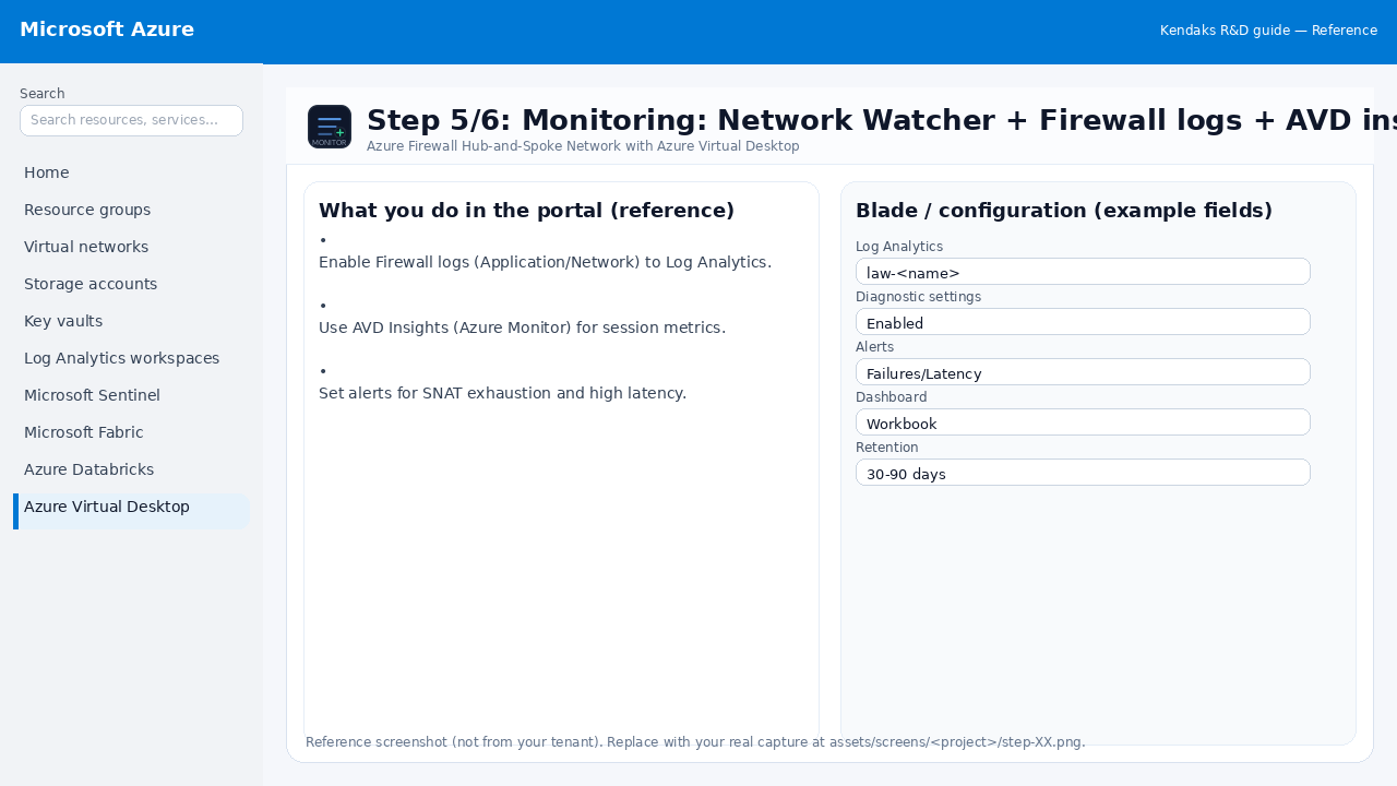 Azure Firewall Hub-and-Spoke Network with Azure Virtual Desktop step 5