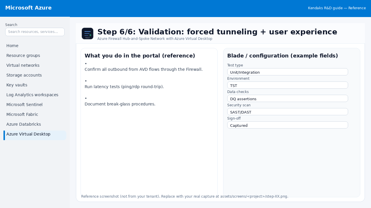 Azure Firewall Hub-and-Spoke Network with Azure Virtual Desktop step 6