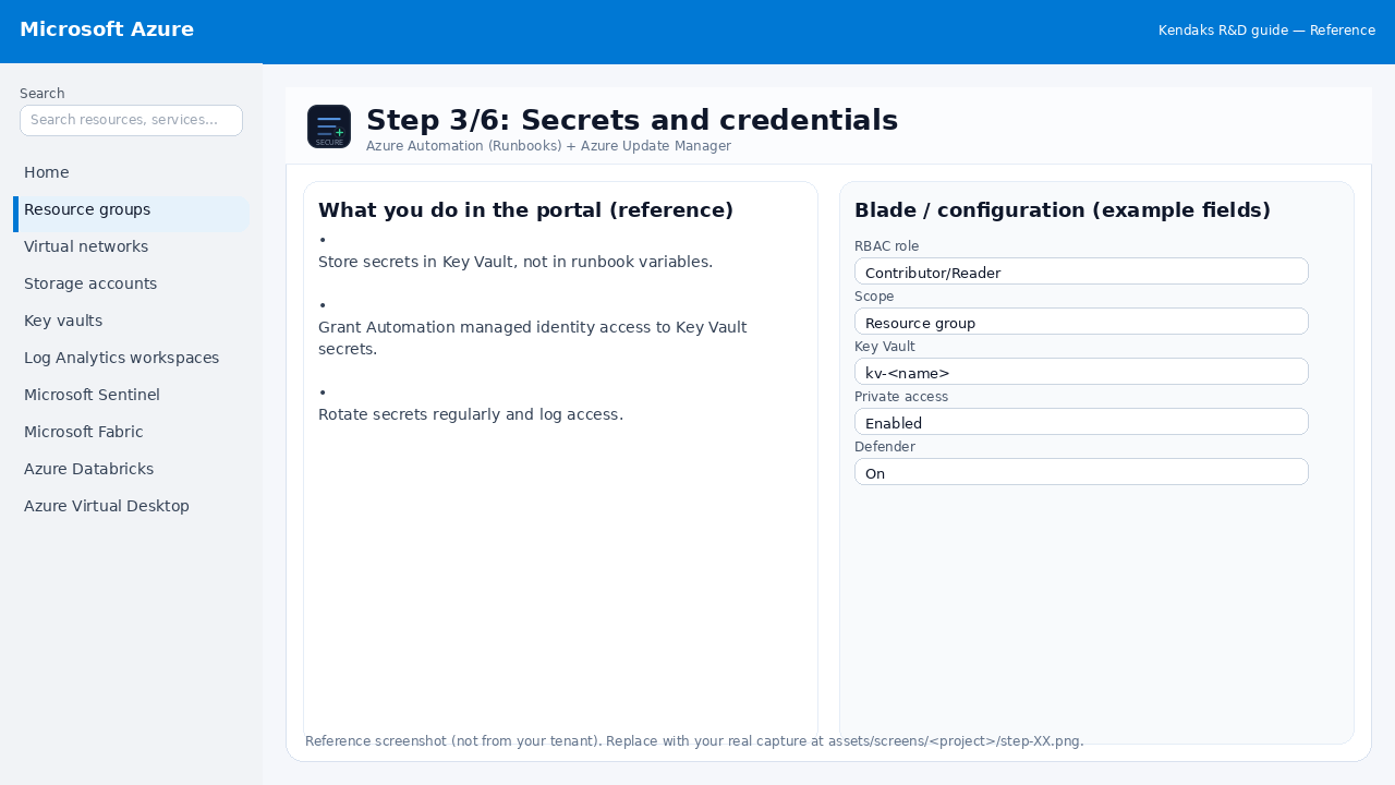 Azure Automation (Runbooks) + Azure Update Manager step 3