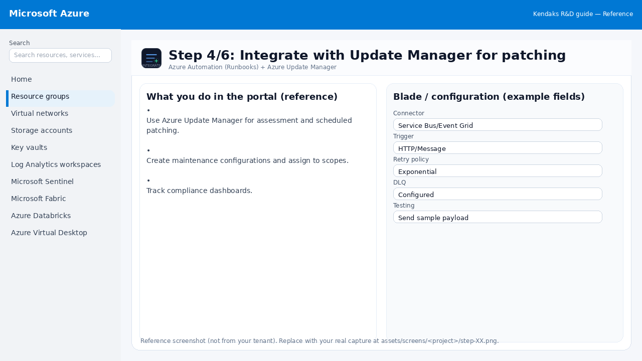 Azure Automation (Runbooks) + Azure Update Manager step 4