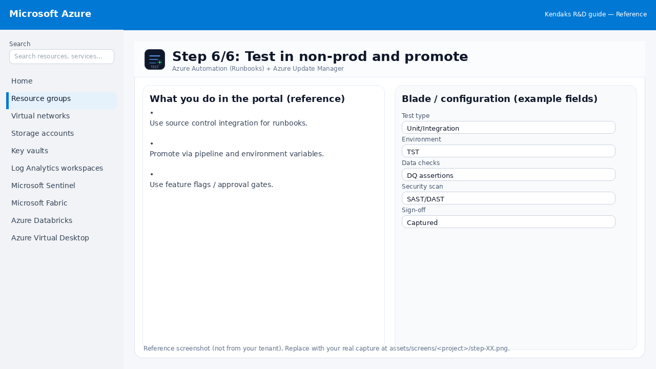 Azure Automation (Runbooks) + Azure Update Manager step 6