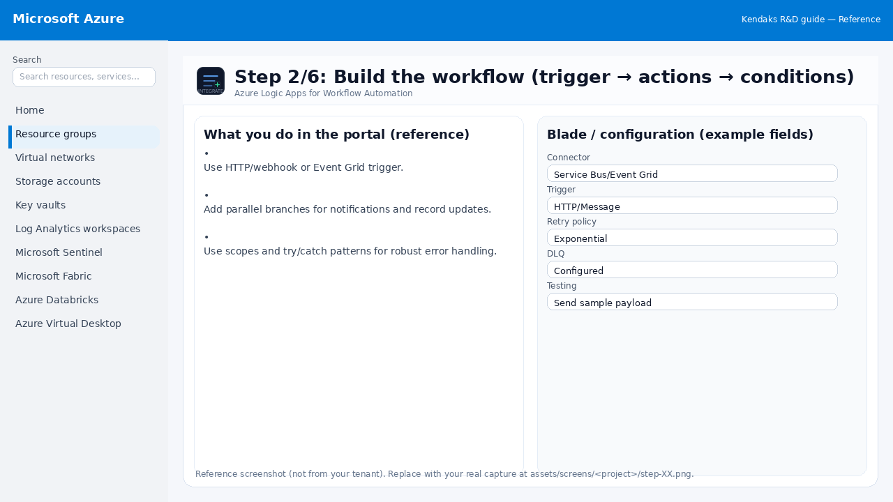 Azure Logic Apps for Workflow Automation step 2