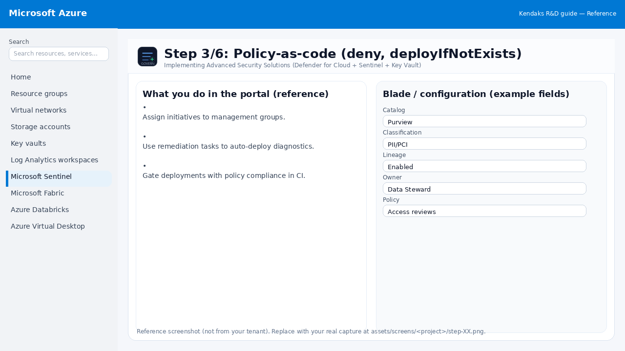 Implementing Advanced Security Solutions (Defender for Cloud + Sentinel + Key Vault) step 3
