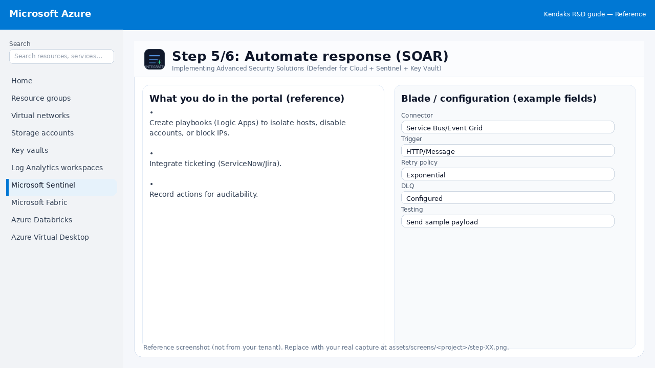 Implementing Advanced Security Solutions (Defender for Cloud + Sentinel + Key Vault) step 5