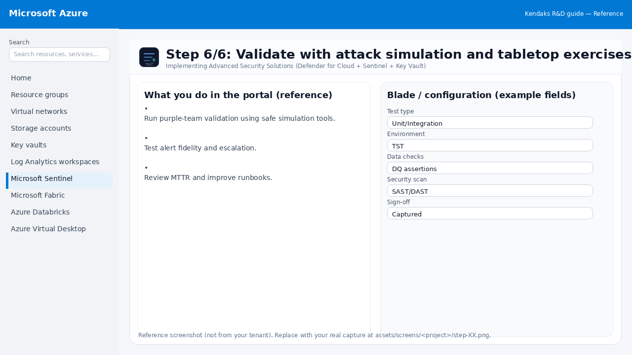 Implementing Advanced Security Solutions (Defender for Cloud + Sentinel + Key Vault) step 6