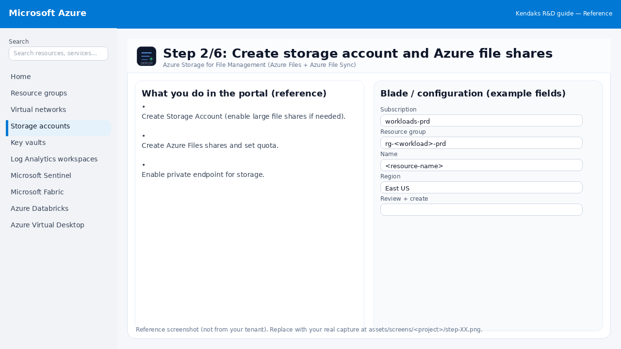 Azure Storage for File Management (Azure Files + Azure File Sync) step 2