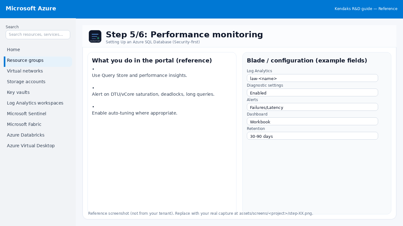 Setting Up an Azure SQL Database (Security-first) step 5