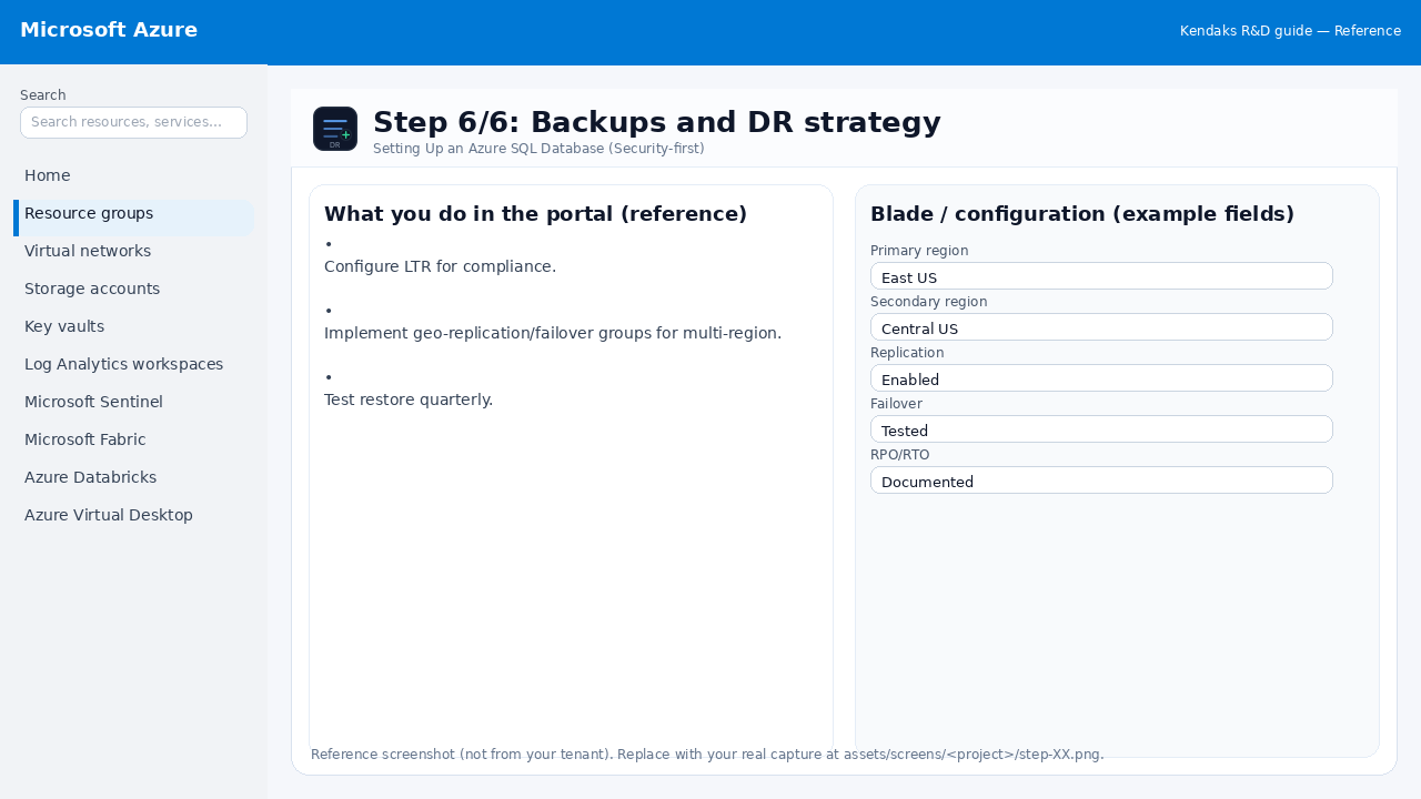 Setting Up an Azure SQL Database (Security-first) step 6