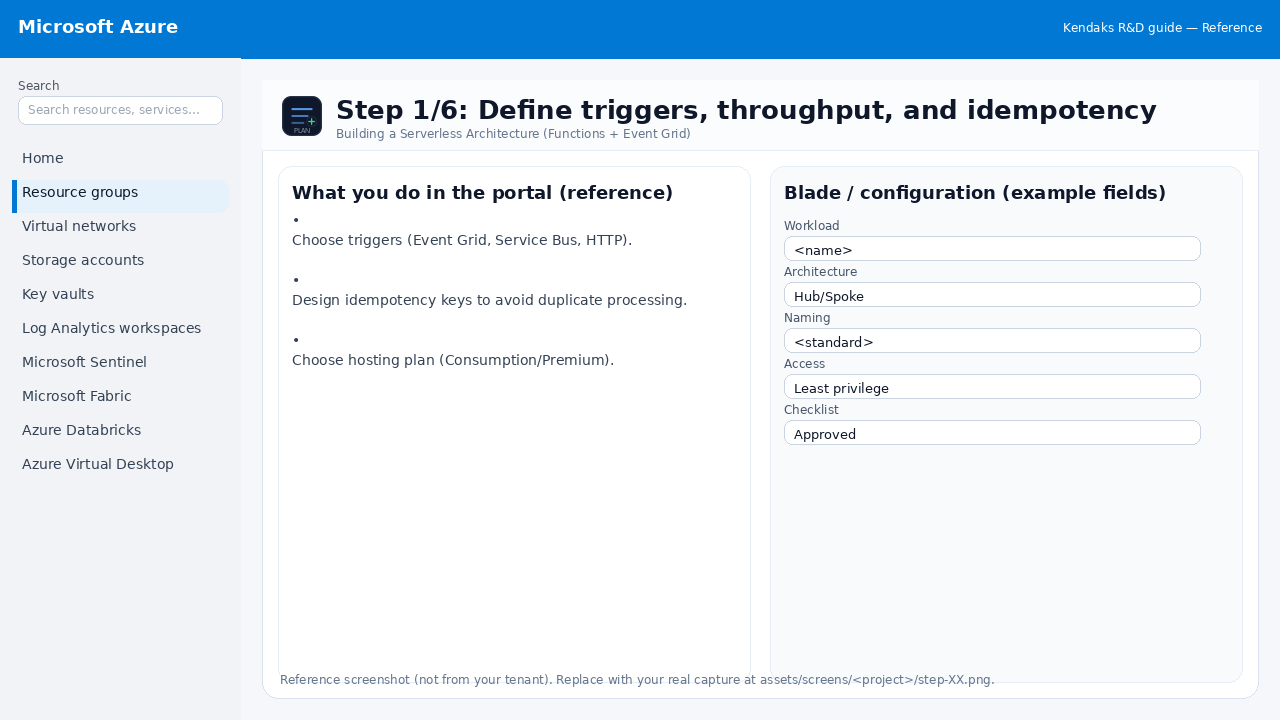 Building a Serverless Architecture (Functions + Event Grid) step 1