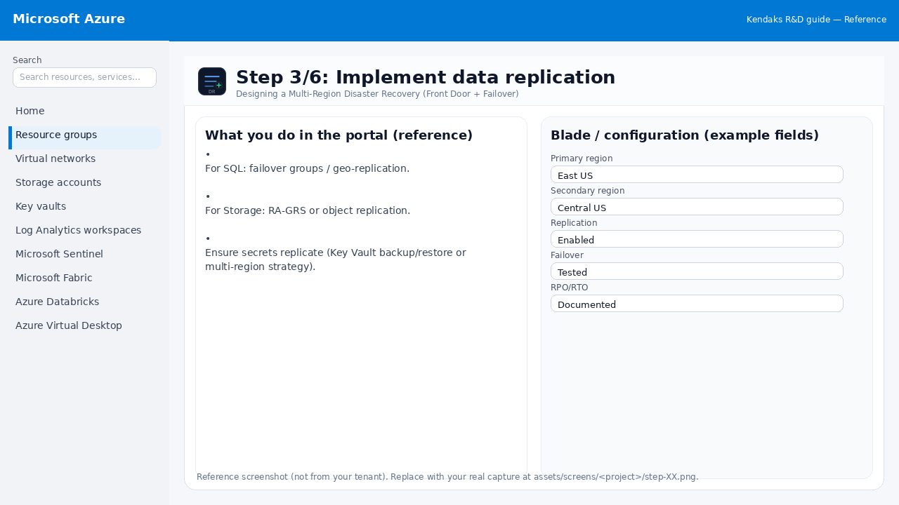 Designing a Multi-Region Disaster Recovery (Front Door + Failover) step 3