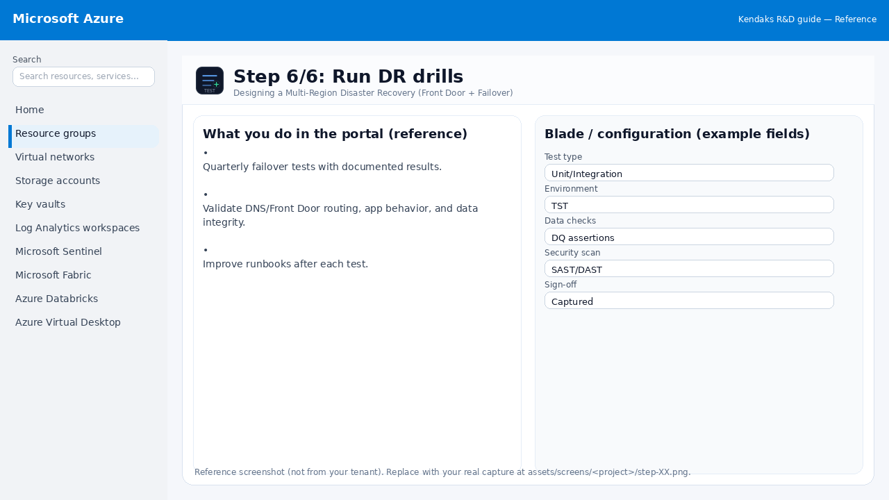 Designing a Multi-Region Disaster Recovery (Front Door + Failover) step 6