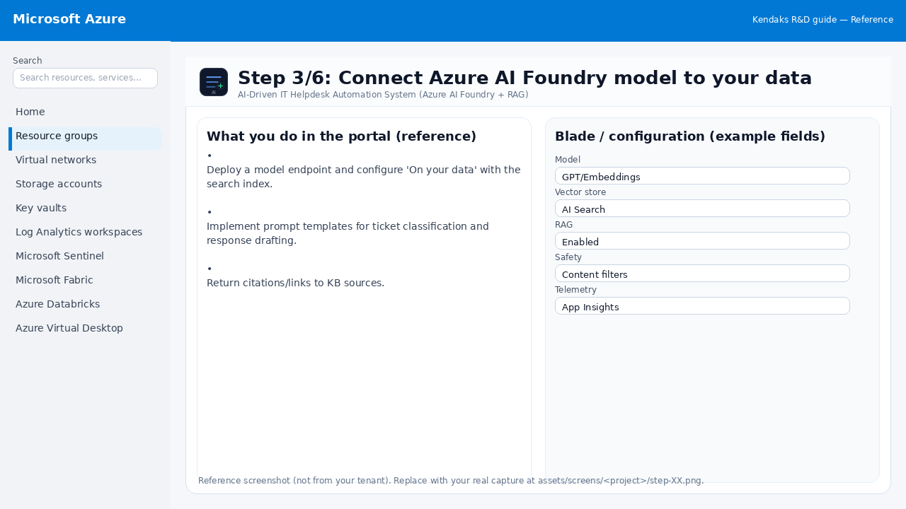 AI-Driven IT Helpdesk Automation System (Azure AI Foundry + RAG) step 3