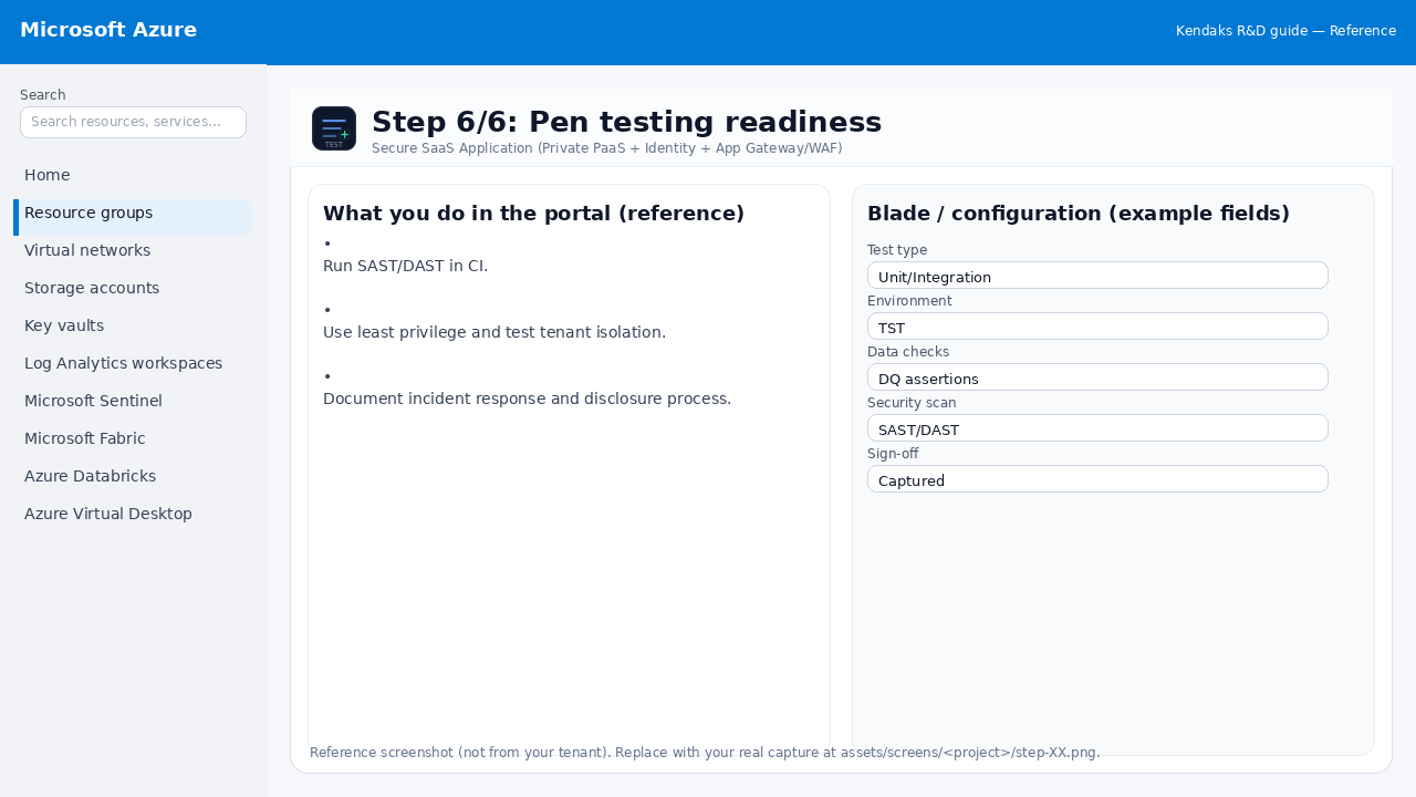 Secure SaaS Application (Private PaaS + Identity + App Gateway/WAF) step 6